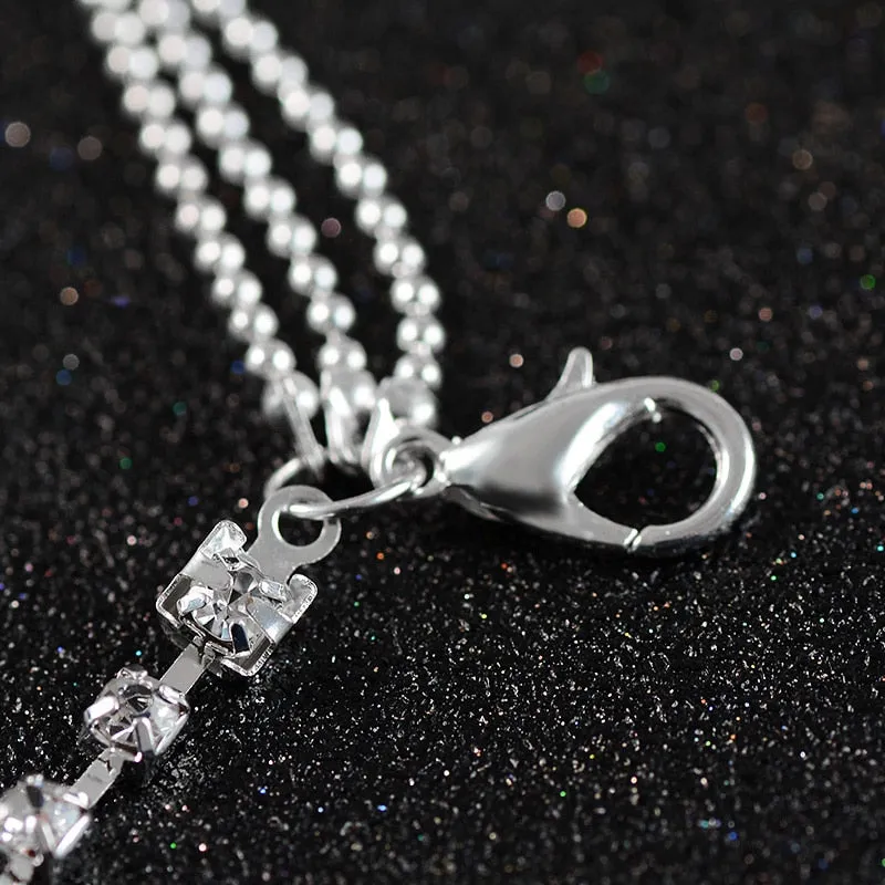 Multilayer Crystal Charm Anklet