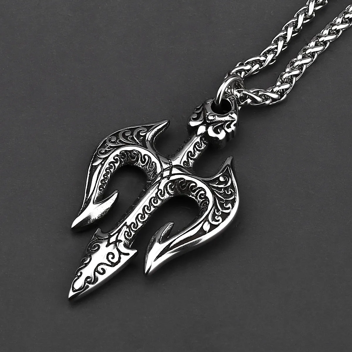 Neptune's Trident - Gothic Titanium Necklace by The Nevermore