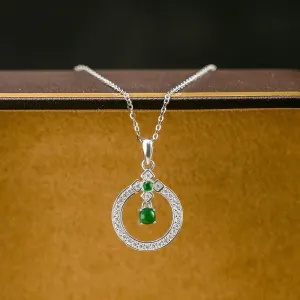 new natural chalcedony chain necklace light luxury exquisite green small pendant