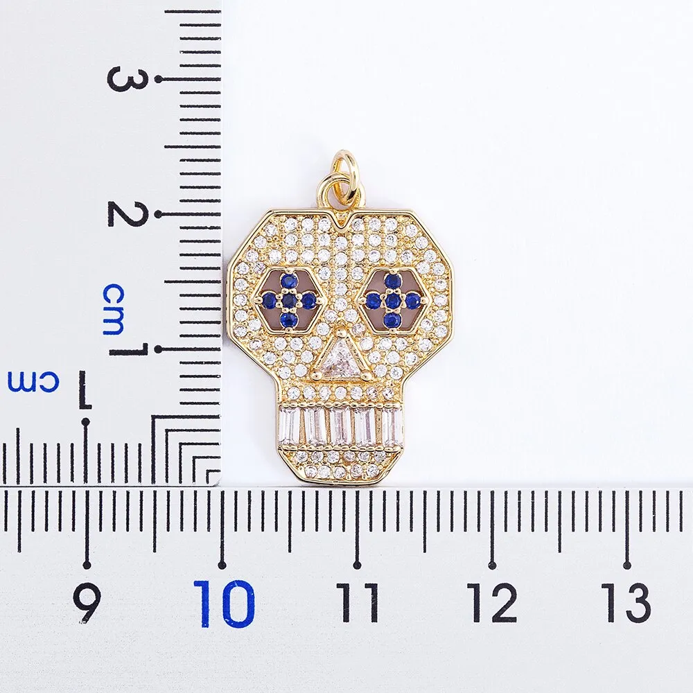 New Punk Skull Shiny Crystal Exquisite Zircon Pendant Necklace Women
