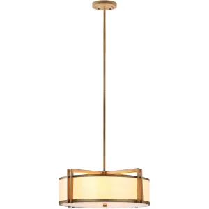 Oren Antique Gold Drum Adjustable Pendant Light