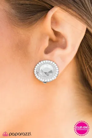 Paparazzi Earring ~ GLASS-ic Marvel - White