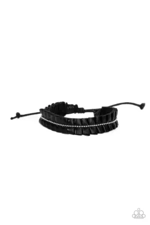 Paparazzi Hard to PLEATS- Black Bracelet