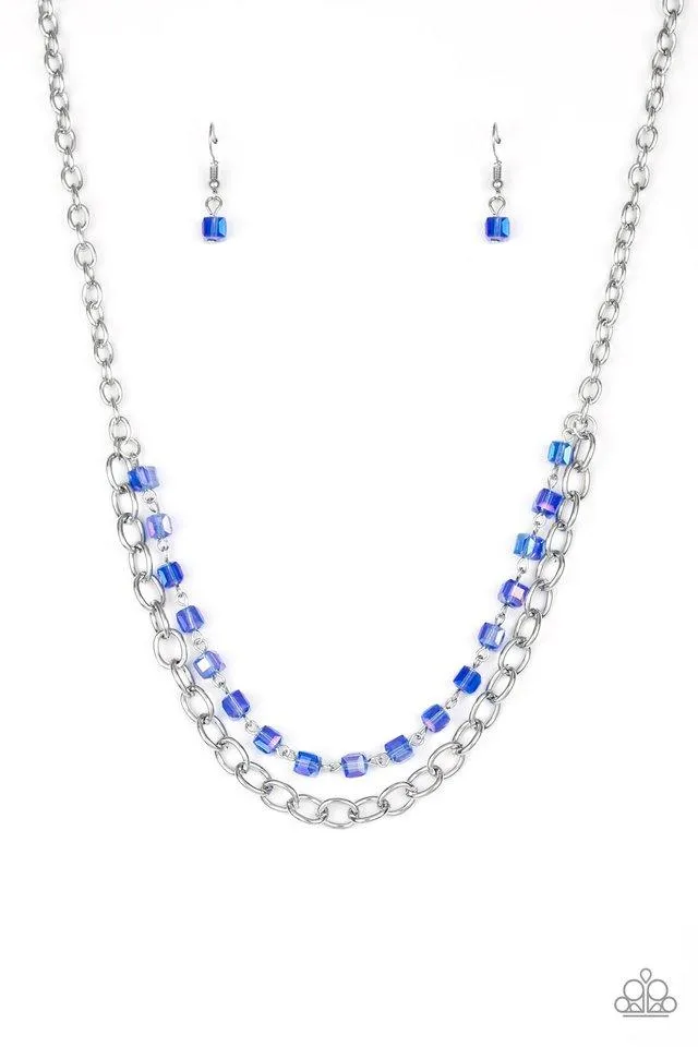 Paparazzi Necklace ~ Block Party Princess - Blue