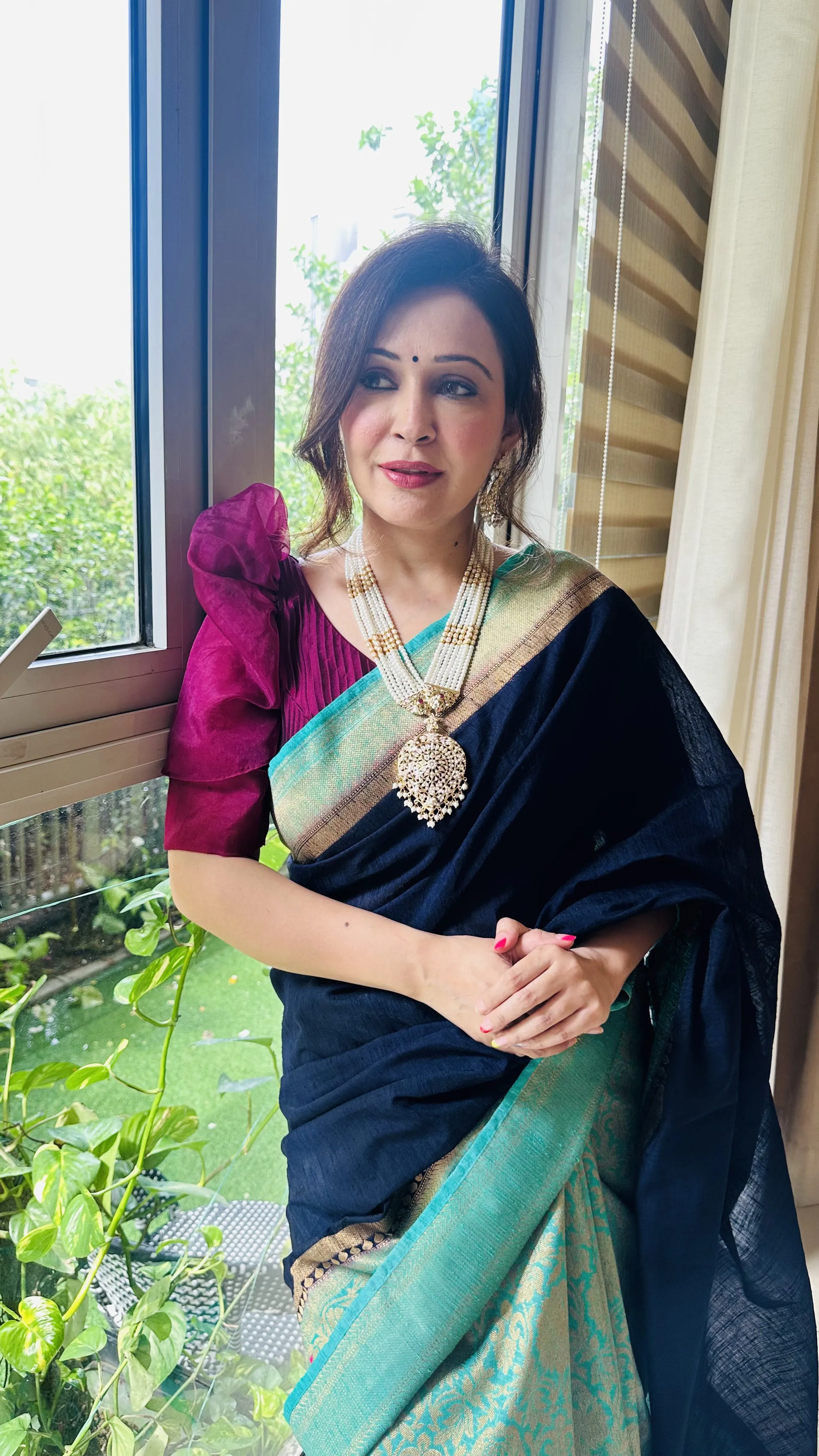 Petal Shaped Rani Haar Jadau Long Necklace (without Earrings)