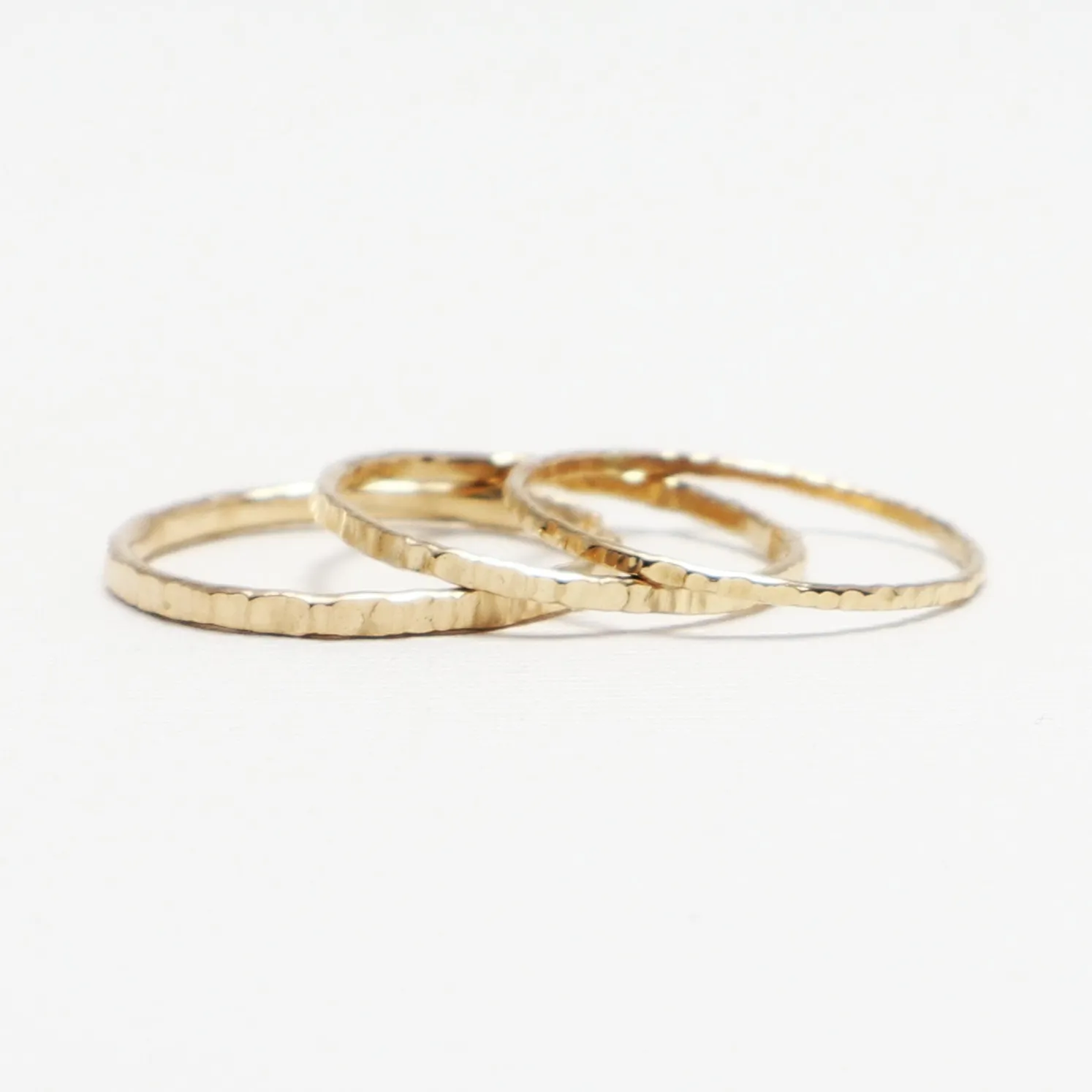 Prosperity Line Hammered Rings
