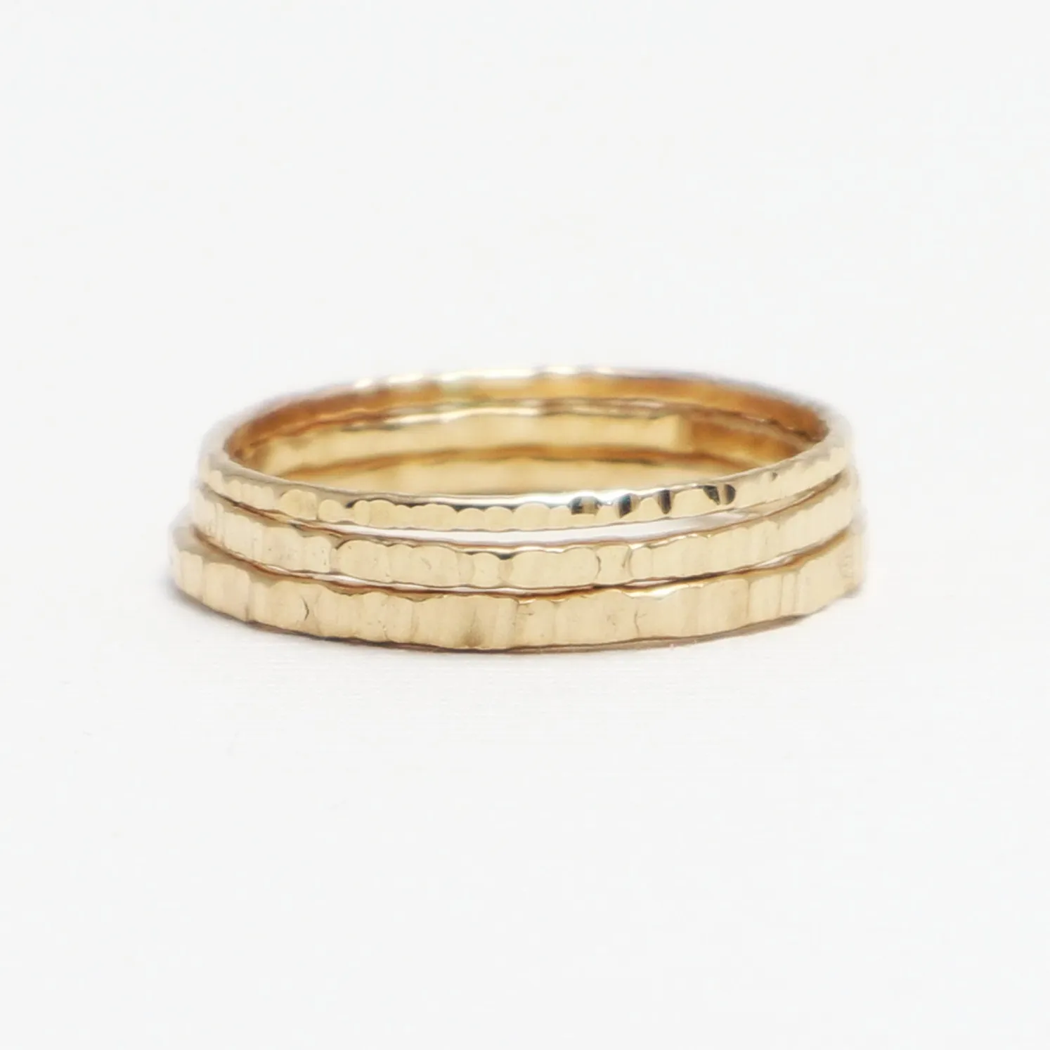 Prosperity Line Hammered Rings