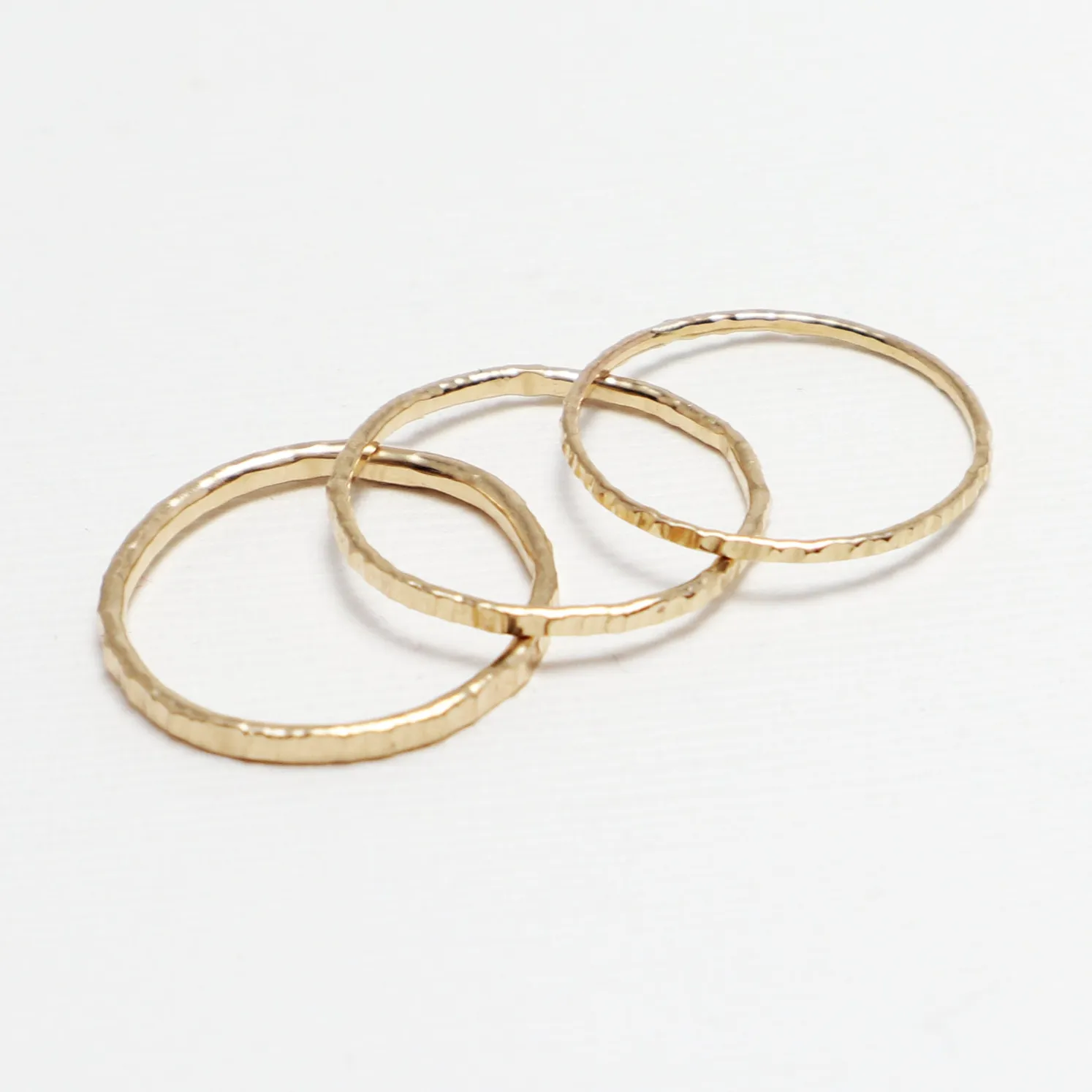 Prosperity Line Hammered Rings