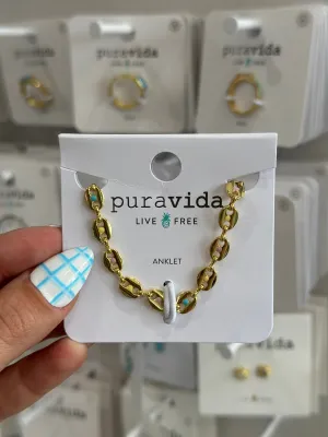 Pura Vida Enamel Mariner Chain Anklet