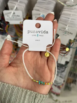 Pura Vida Solana Seed Bead Anklet