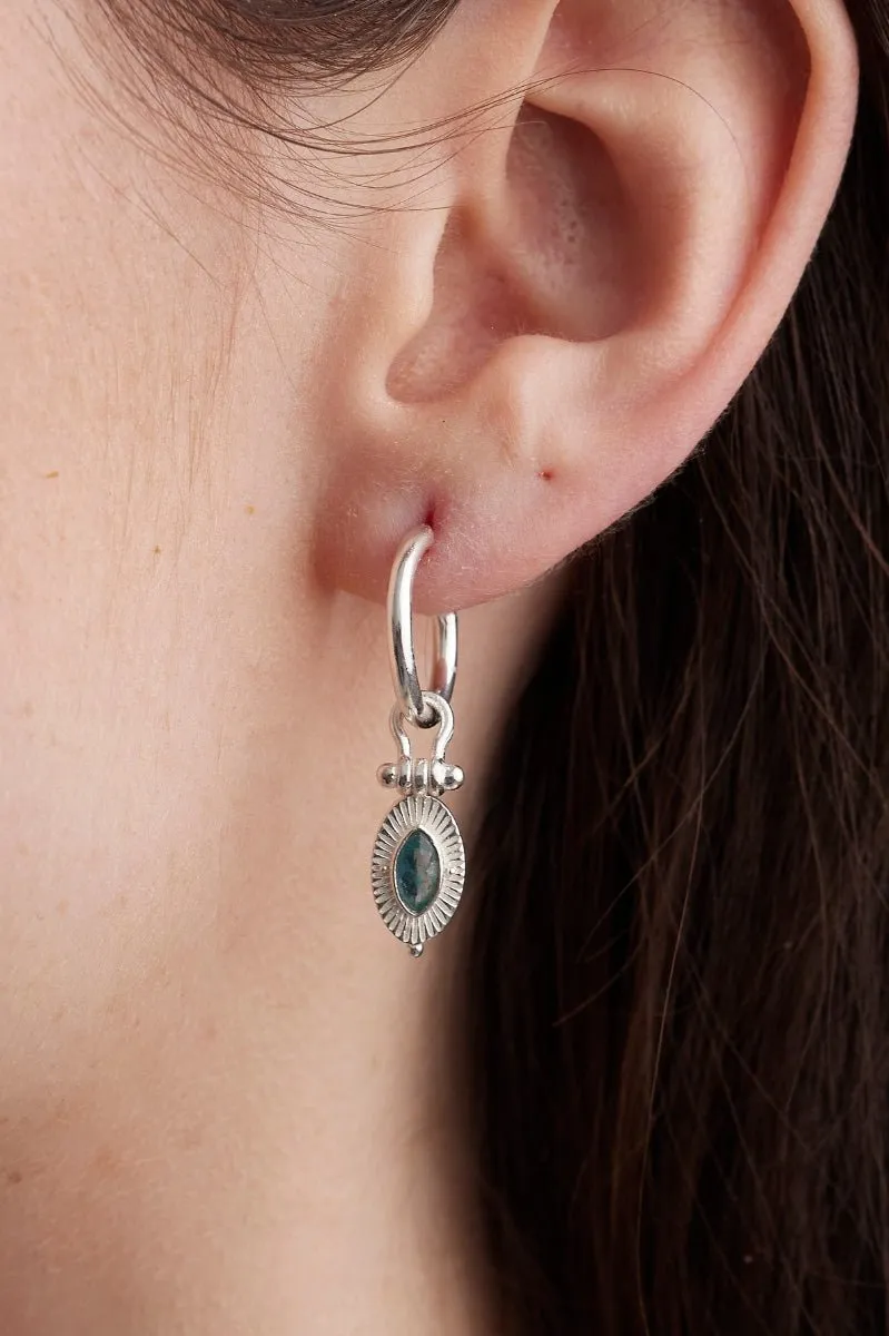 Radiance Moonstone Silver Hoops