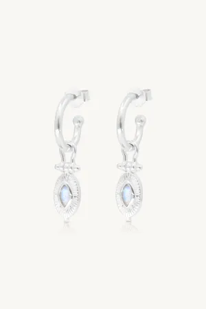 Radiance Moonstone Silver Hoops