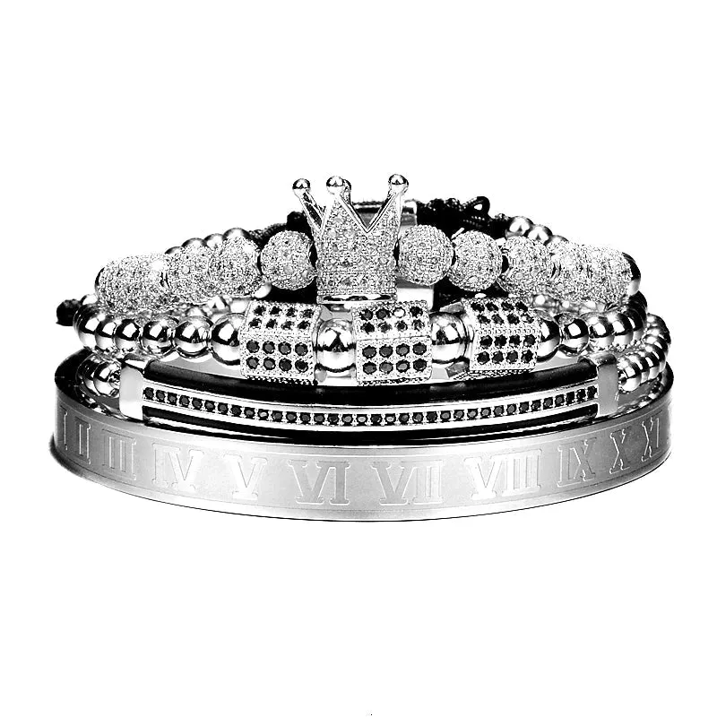 Roman Royal Crown Charm Bracelet