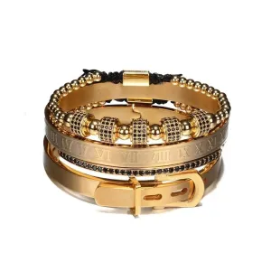 Roman Royal Crown Charm Bracelet