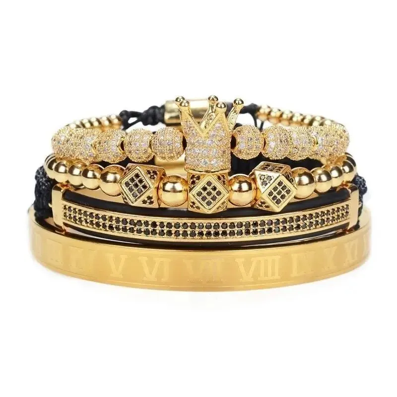Roman Royal Crown Charm Bracelet
