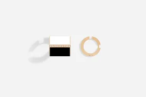 ROSE GOLD B16 BLACK & WHITE LACQUER EAR CUFFS