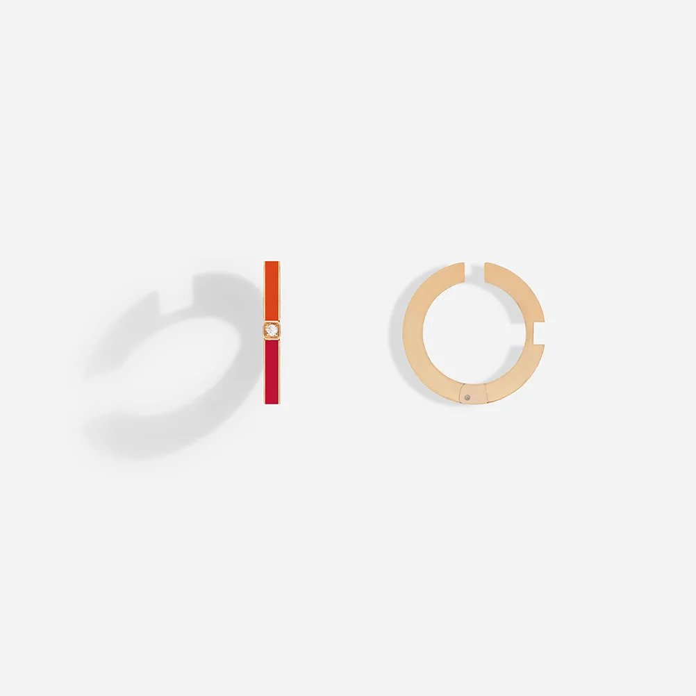 ROSE GOLD ORANGE & RED LACQUER EAR CUFFS
