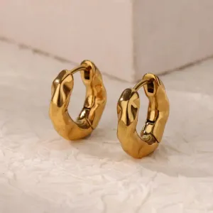 Rustic Gold Hoops