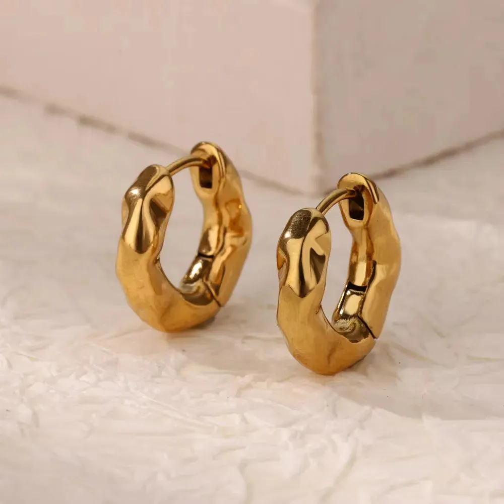 Rustic Gold Hoops