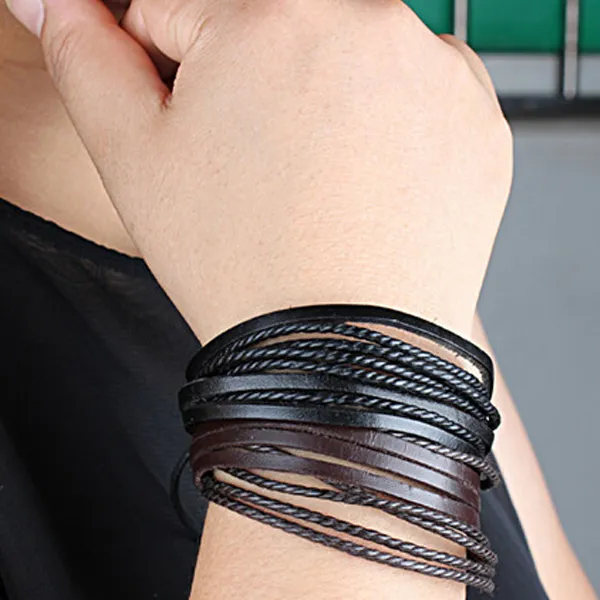 Rustic Leather Wrap Bracelet