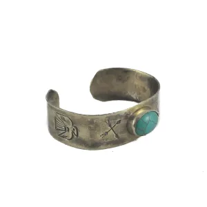 Rustic Silver Bracelet w/ Turquoise