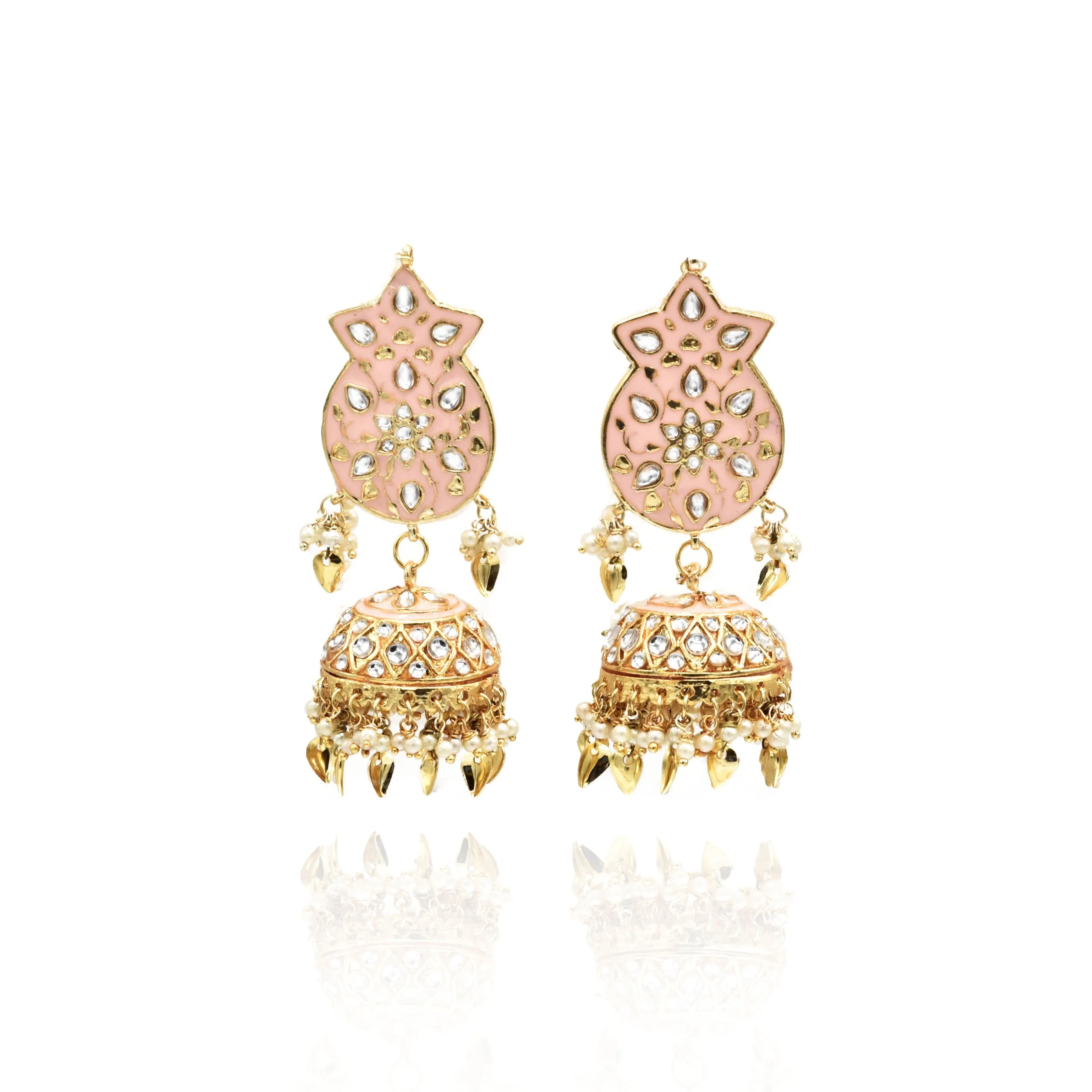 Saima Meenakari Choker Set - Peach