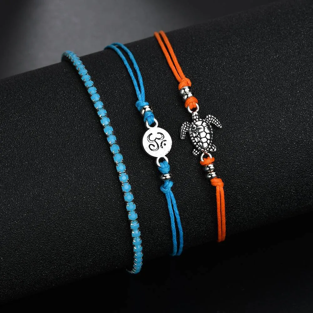 Save Sea Turtle Jewelry | Sea Turtle Anklet 3 PC Set