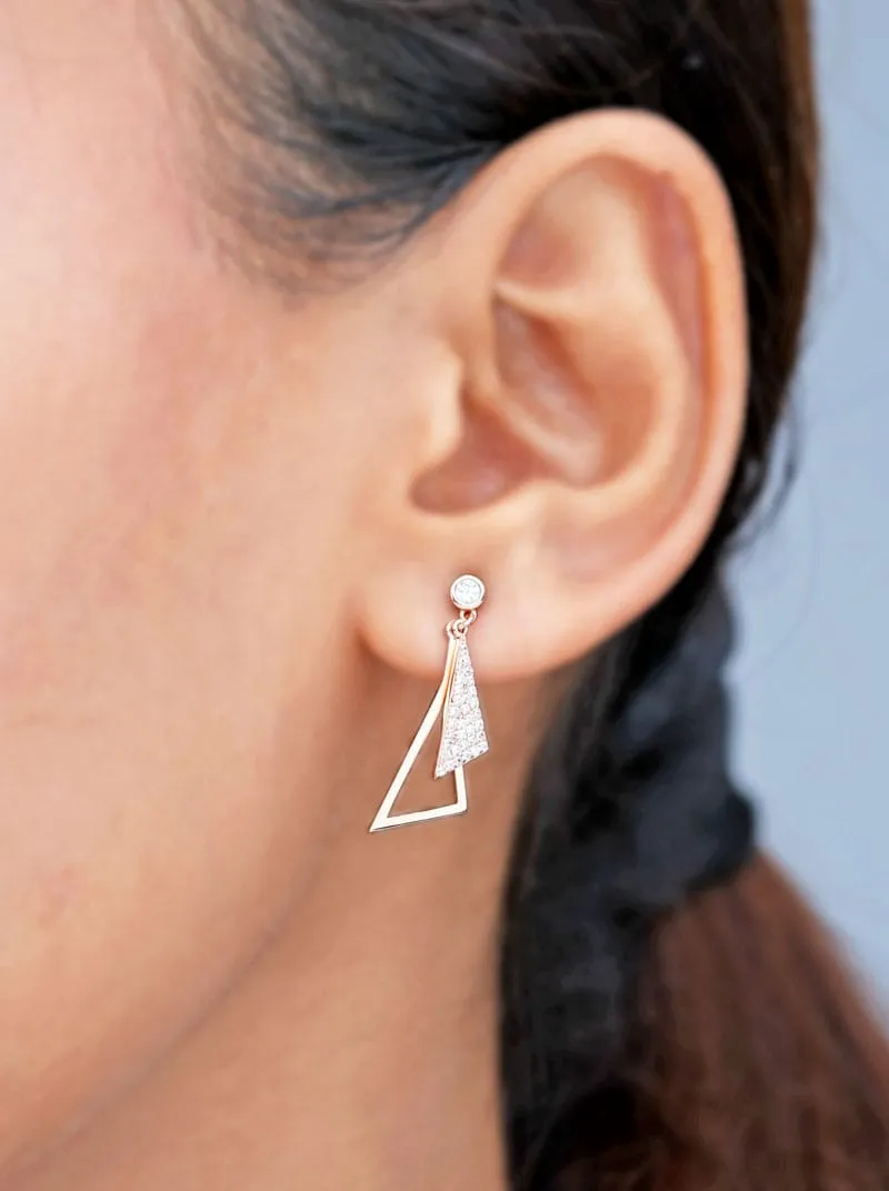 Scalene Triangle Drop Earrings (Pure Silver)