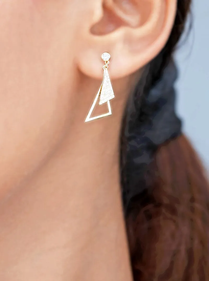 Scalene Triangle Drop Earrings (Pure Silver)