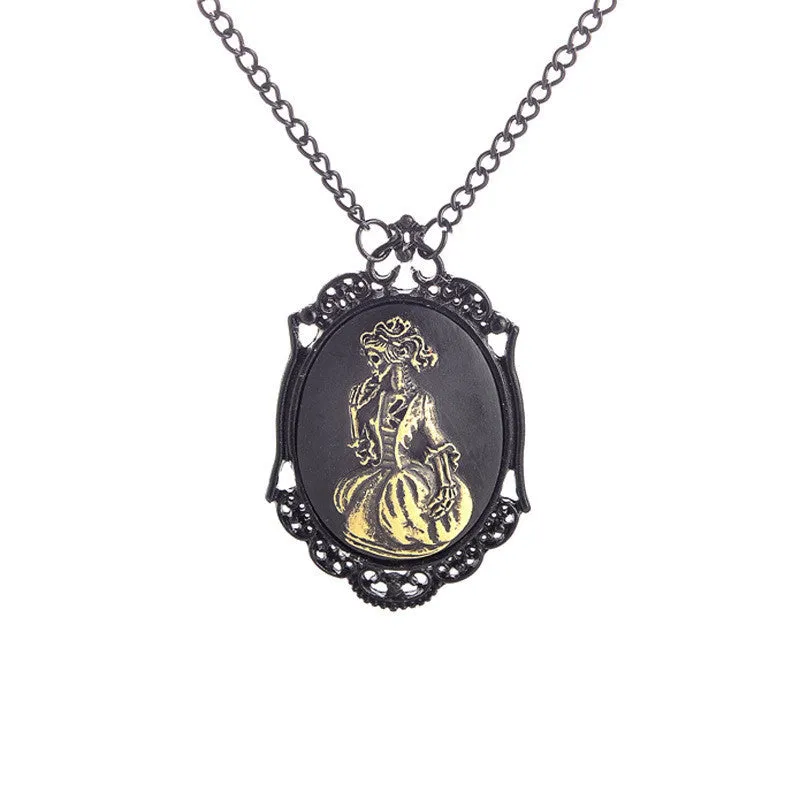 Shadowed Grace - Gothic Lady Skull Necklace by The Nevermore