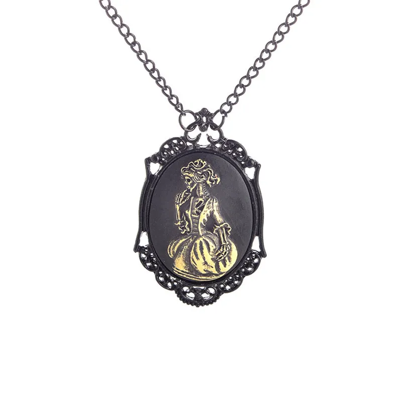 Shadowed Grace - Gothic Lady Skull Necklace by The Nevermore