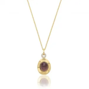 Silver & Co Smoky Quartz Cubic Zirconia Pendant with Yellow Gold Plating - SPG0076Y