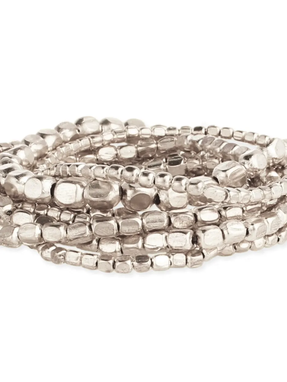 Silver Bead 10pc Bracelet Stack