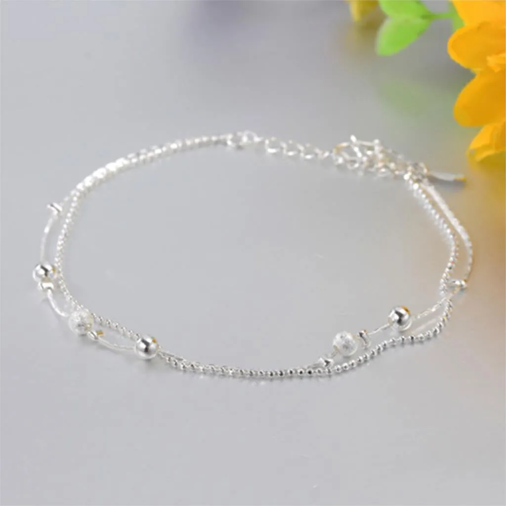 Silver Plated  Bracelet Fashion Anklets for Women New Foot Jewelry