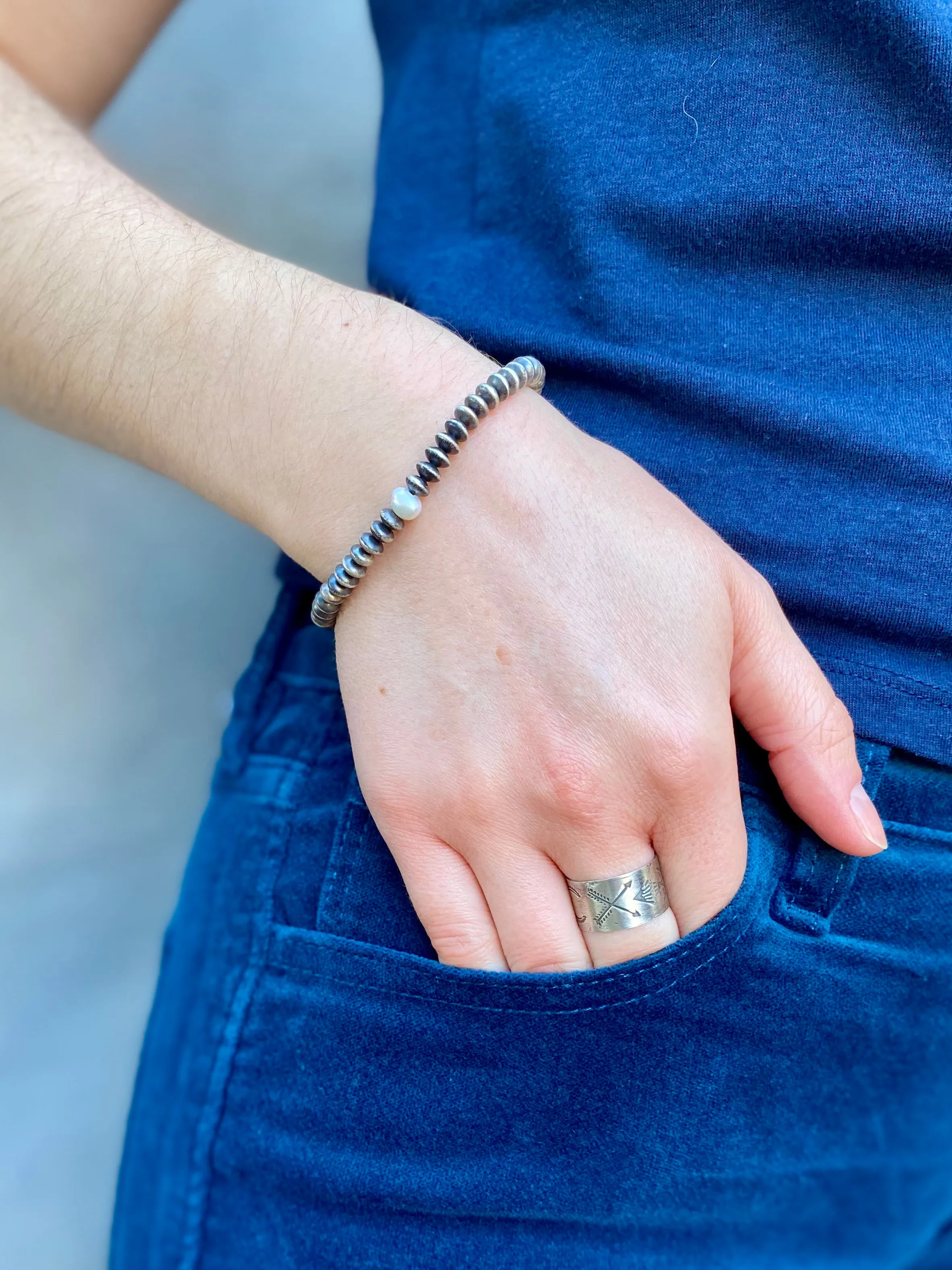 Silver Saucer Bead Bracelet | CLP