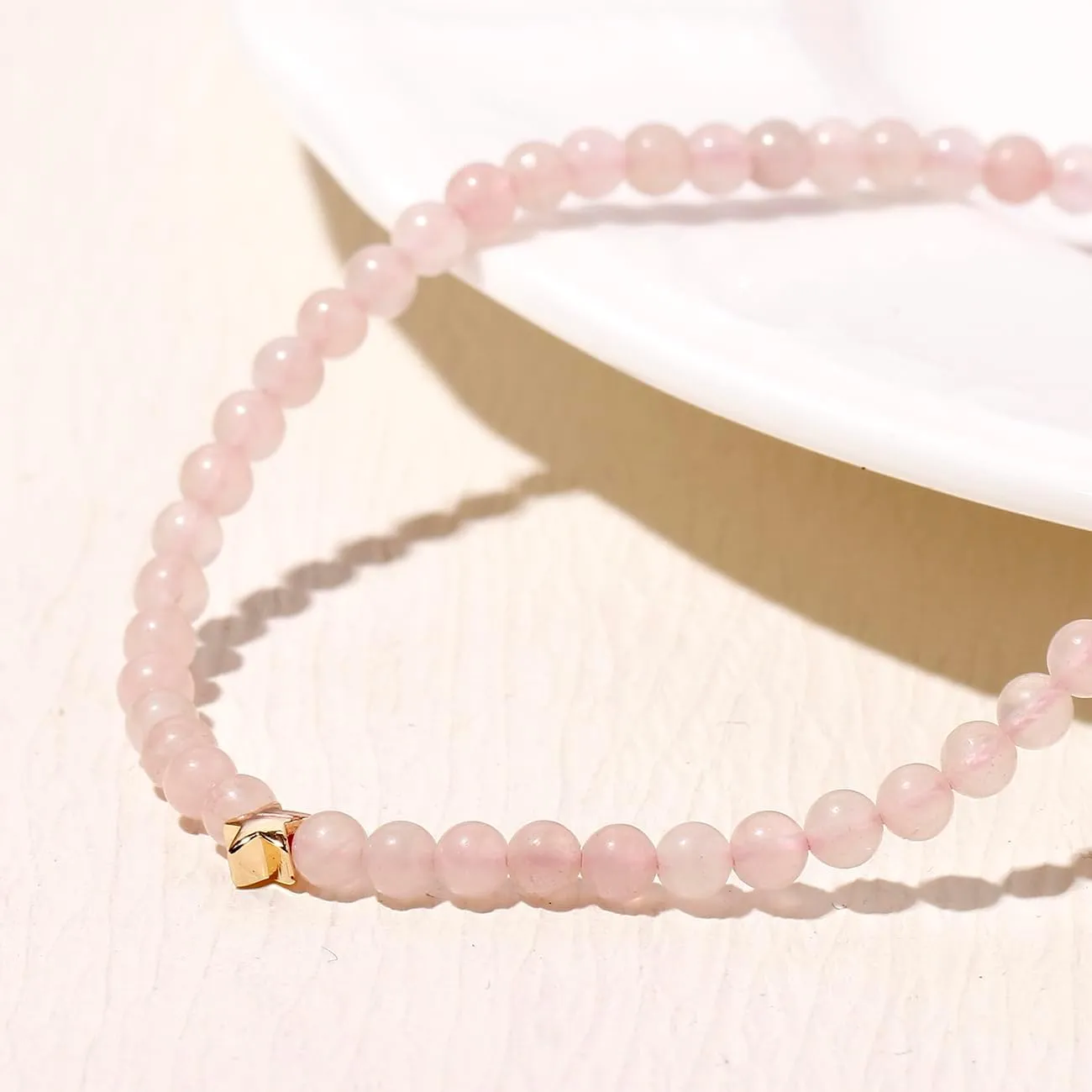 Simple 4mm Crystals and Stones Beaded Anklet Dainty Star Ankle Bracelets for Women Beach Foot Chain Jewelry
