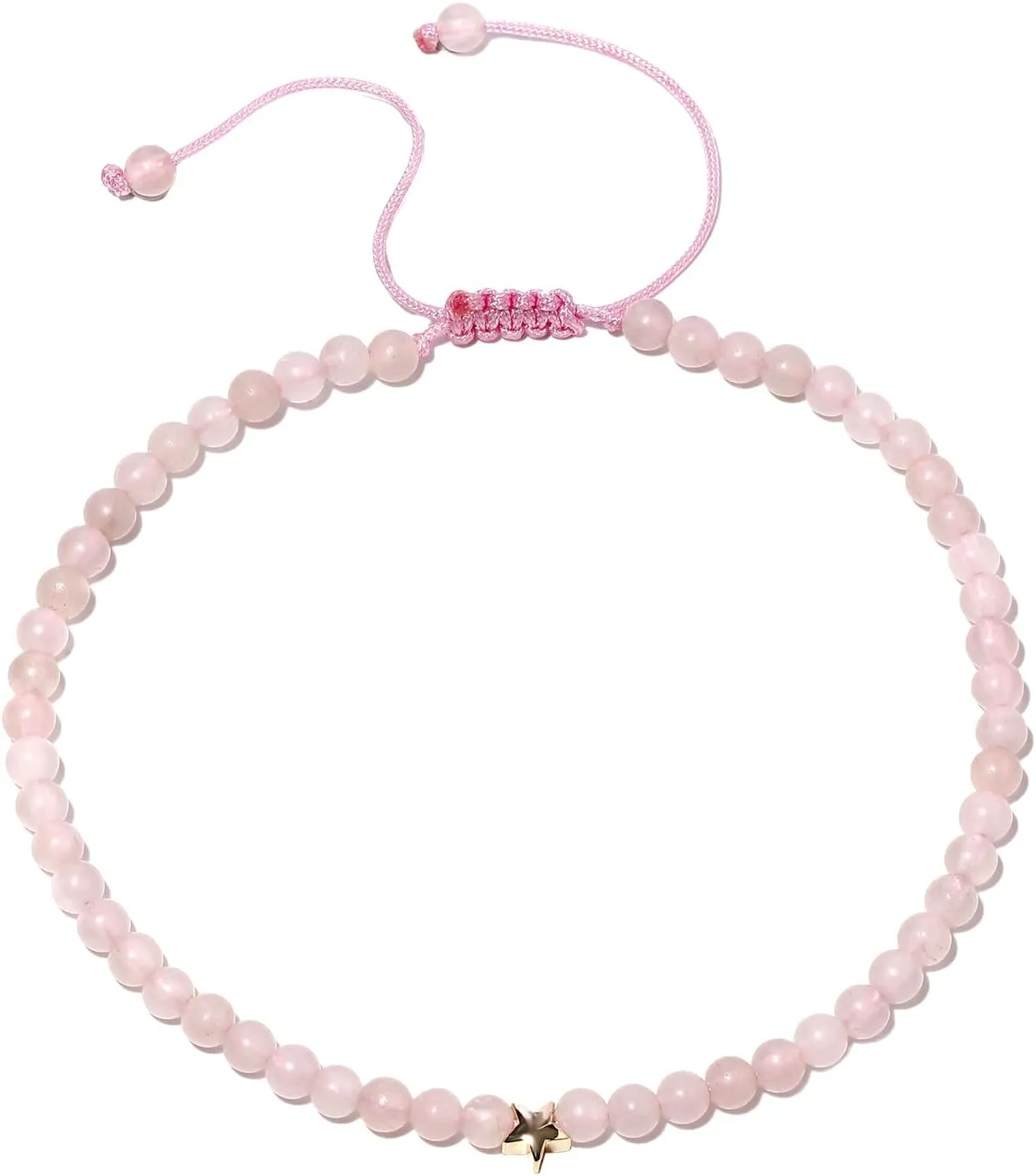 Simple 4mm Crystals and Stones Beaded Anklet Dainty Star Ankle Bracelets for Women Beach Foot Chain Jewelry
