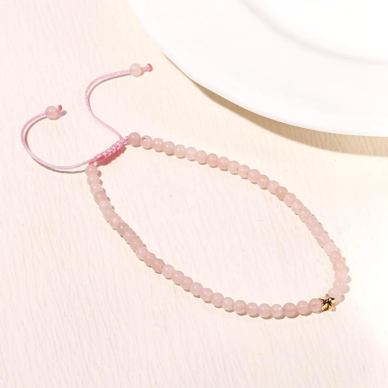 Simple 4mm Crystals and Stones Beaded Anklet Dainty Star Ankle Bracelets for Women Beach Foot Chain Jewelry