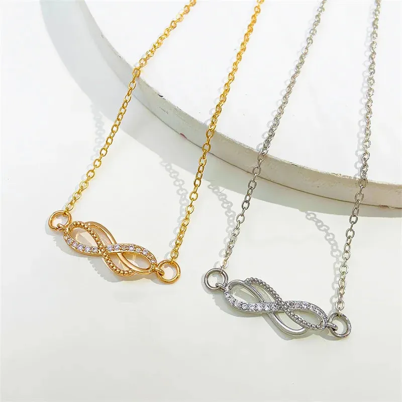 Simple Double Zircon Cross 8 Shape Word Female Anklet Barefoot Anklet Summer Vintage Foot Jewelry Accessories Enkelbandje