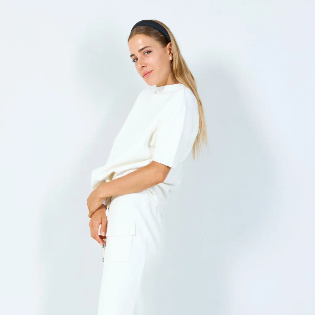 Simple short-sleeve knit sweater wholesale