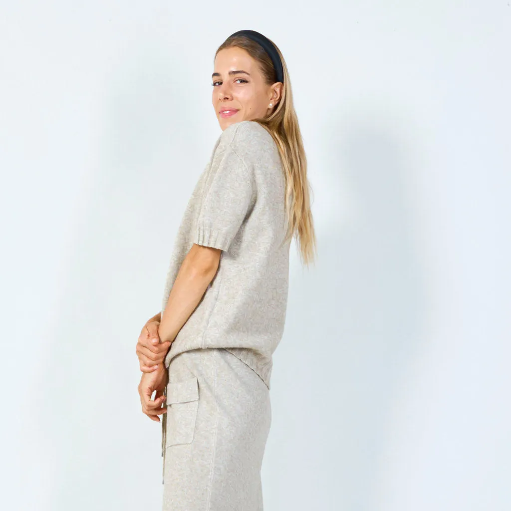 Simple short-sleeve knit sweater wholesale