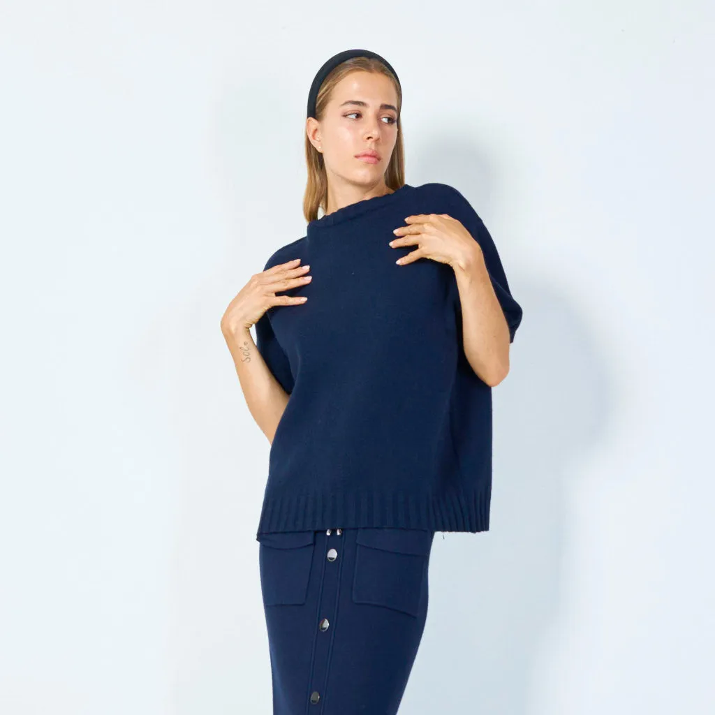 Simple short-sleeve knit sweater wholesale