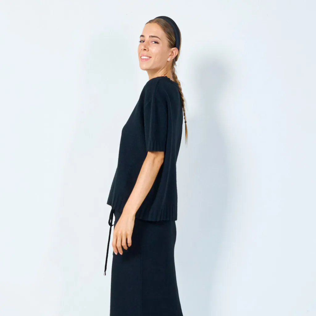 Simple short-sleeve knit sweater wholesale