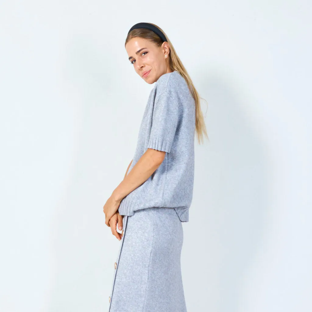 Simple short-sleeve knit sweater wholesale