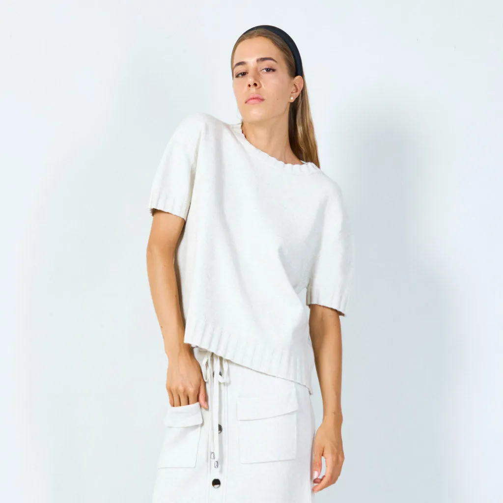 Simple short-sleeve knit sweater wholesale