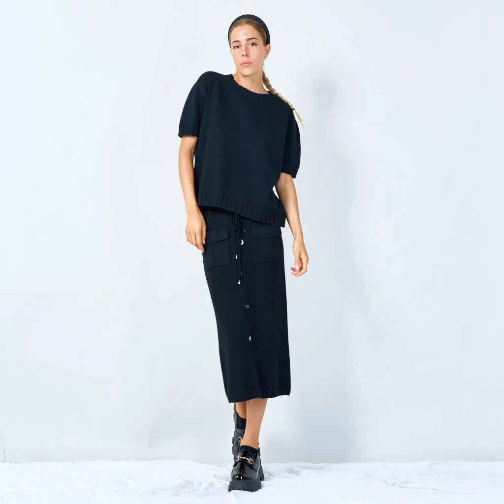 Simple short-sleeve knit sweater wholesale
