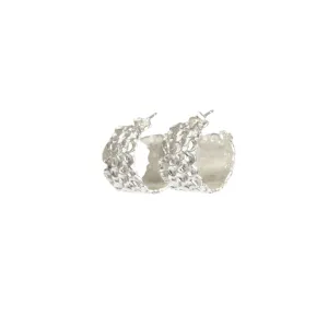 SMALL HAMMERED SILVER HOOPS