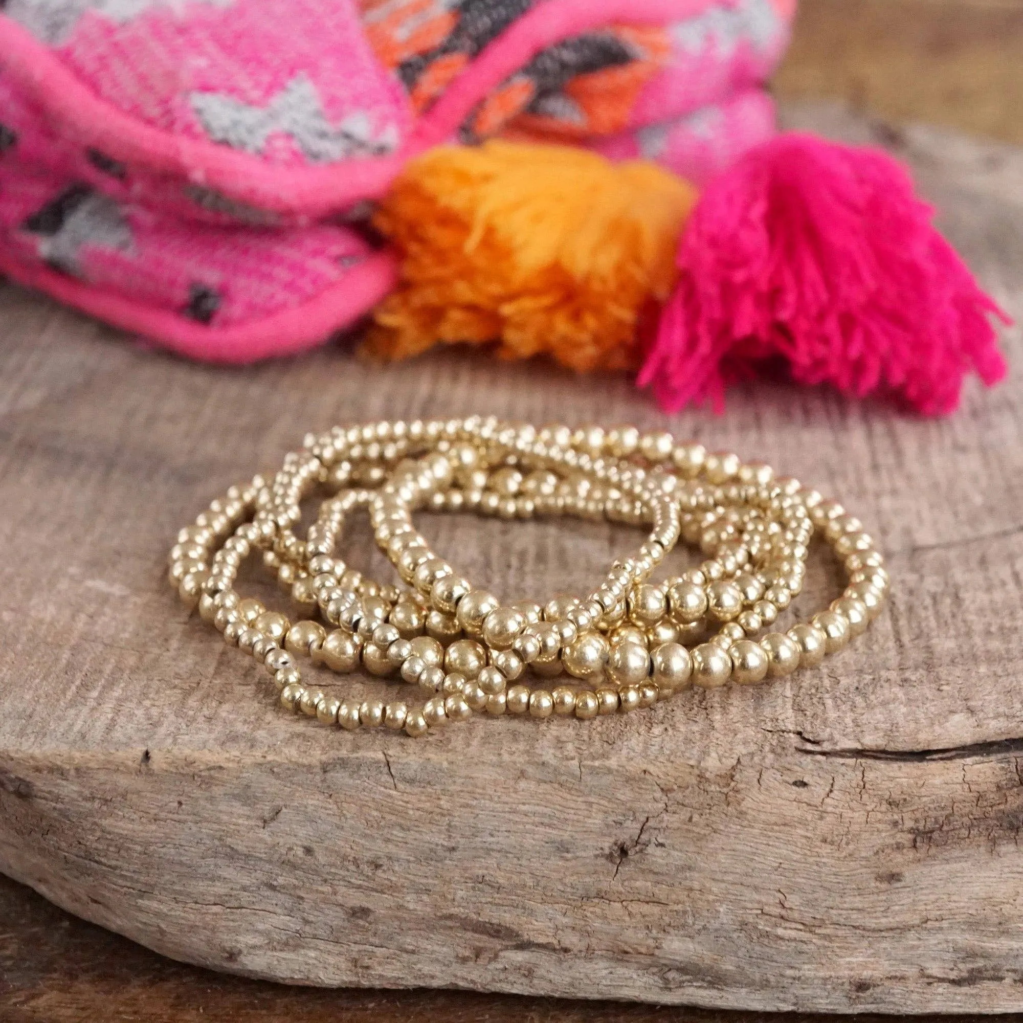 Small Multi Size Beaded Stack