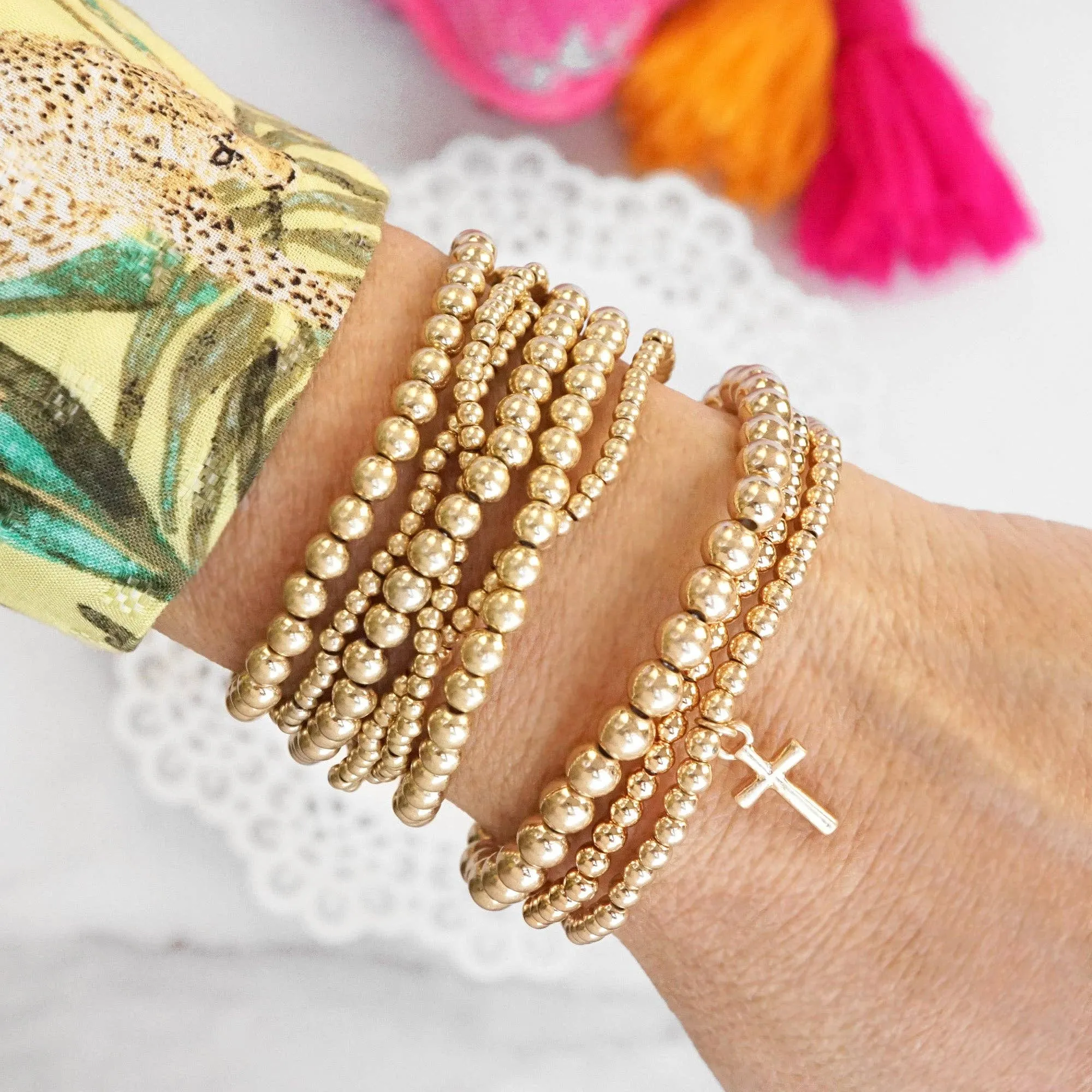 Small Multi Size Beaded Stack