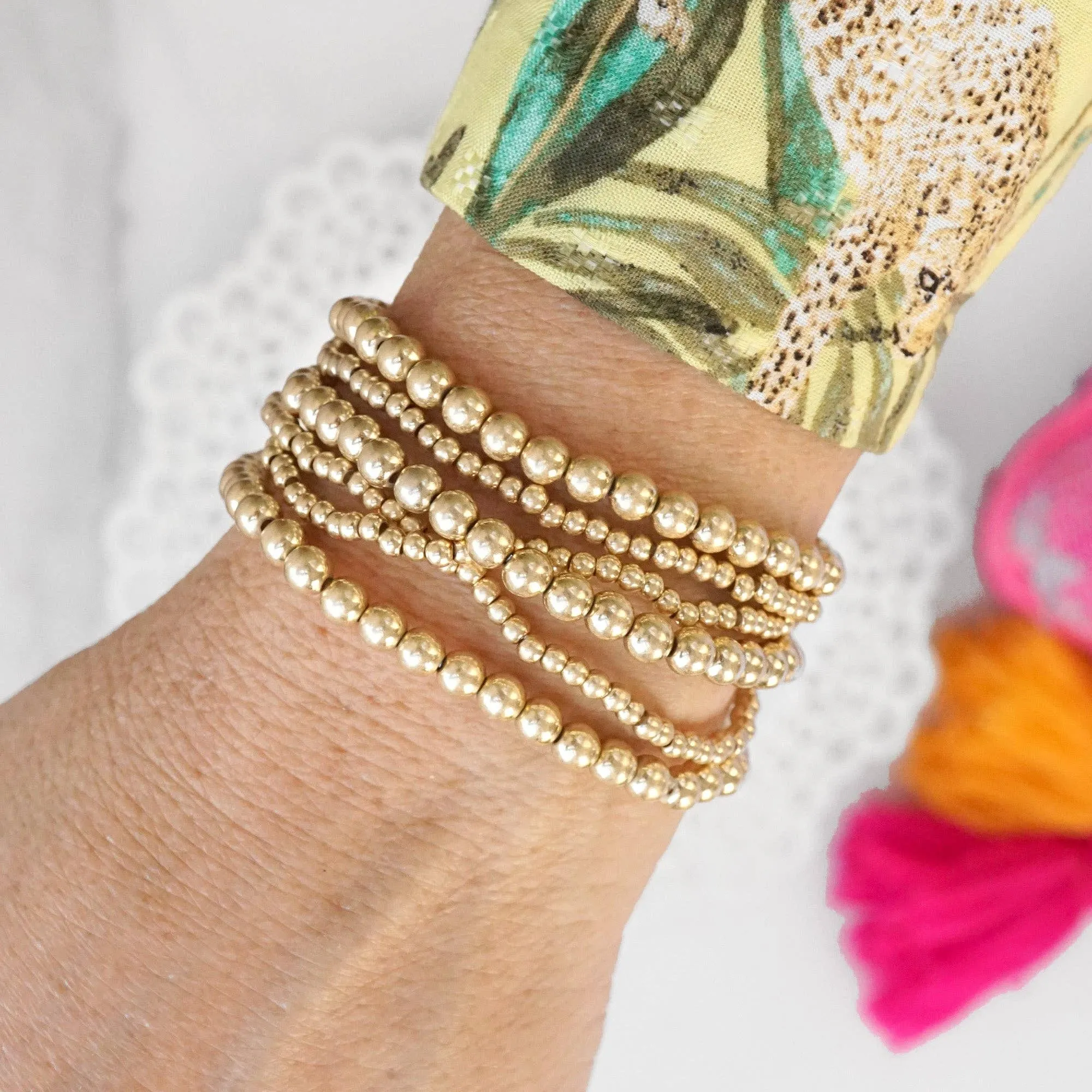 Small Multi Size Beaded Stack